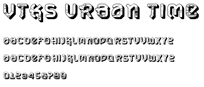 VTKS URBAN TIME 3 d font